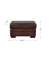 Brookfield 30" Top Grain Leather Ottoman