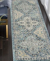 Safavieh Evoke EVK274 Light Blue and Ivory 2'2" x 9' Runner Area Rug