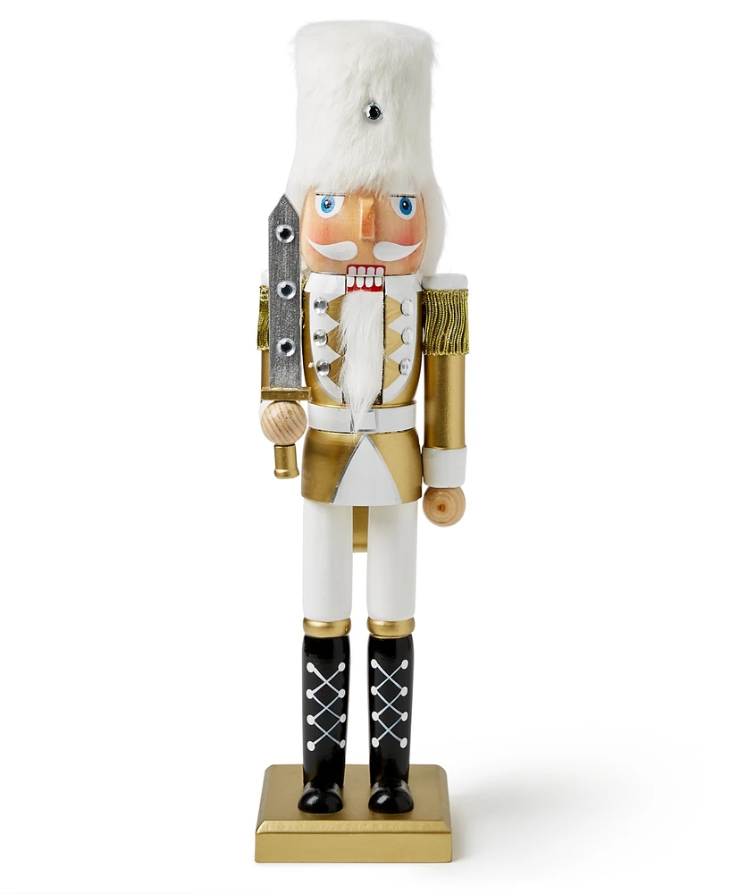 Holiday Lane Nutcrackers White and Gold Caucasian Nutcracker, Created for Macy's