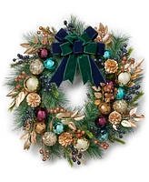 Holiday Lane Jewel Tones Green, Purple and Blue with Pinecones and Berries, Created for Macy's