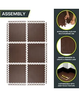 Wood Grain Puzzle Mat 1/2-in, 24 Sq Ft - 6 Tiles
