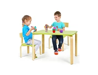 Slickblue 3 Piece Kids Wooden Activity Table and 2 Chairs Set