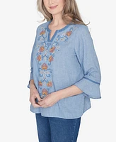 Alfred Dunner Scottsdale Women's Center Embroidered Top