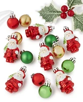 Holiday Lane Ornamentation Mini Santa & Ball Ornaments, Set of 15, Created for Macy's