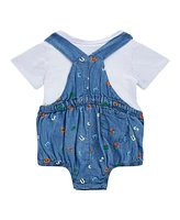 Guess Baby Boy Short Sleeve Bodysuit and Embroidered Bubble