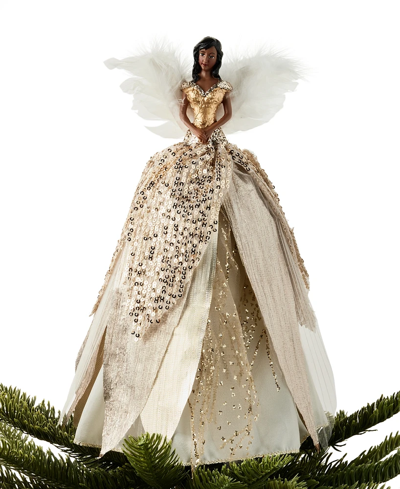 Holiday Lane Angels White & Gold with Feathers African