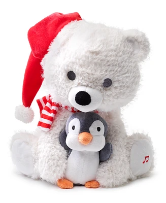 Holiday Lane Animated Plush Sing Aloud Polar Bear with Penguin, Created for Macy's