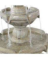 48"H Electric Fiberglass 3-Tier Outdoor Water Fountain