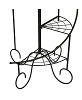 Sunnydaze Decor Black Iron 4-Tier Spiral Staircase Plant Stand - 56 in - Set of 2