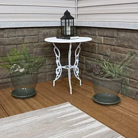 Ceramic Outdoor Flower Pot Saucers Set of - Uv- and Frost-Resistant - Gray Glazed FInish