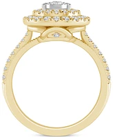 Diamond Pear Double Halo Engagement Ring (1 ct. t.w.) 14k Gold