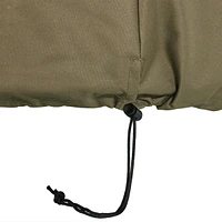 Round Outdoor Fire Pit Cover - Heavy-Duty 300D Polyester and Pvc with Drawstring Closure - Khaki