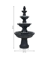 Sunnydaze Decor Pineapple Resin Outdoor 4-Tier Water Fountain