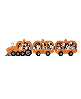 Glitzhome 16"L Halloween Skeletons and Ghosts Hinged Pumpkin Train Table Decor