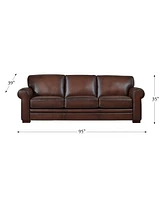 Brookfield 95" Top Grain Leather Sofa Couch