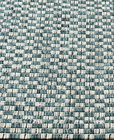 Safavieh Courtyard CY8653 Turquoise and Light Gray 9' x 12' Sisal Weave Outdoor Area Rug