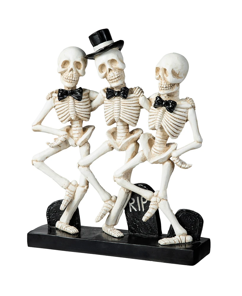 Glitzhome 10.50''H Halloween Polyresin Dancing Skeleton Table Decor