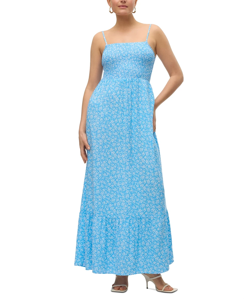 Vero Moda Women's Joy Printed Smocked Maxi Dress