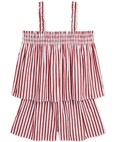 Polo Ralph Lauren Big Girls Striped Cotton Poplin Top & Short Set