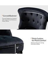 Modern Velvet Armless small Accent Chairs For Space Saving