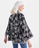 Style & Co Petite Linen-Blend Reversible Kimono, Created for Macy's