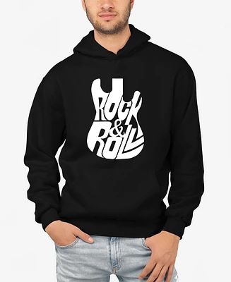 La Pop Art Rock And Roll Guitar - Men's Word Hooded Sweatshirt