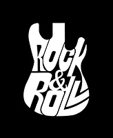 La Pop Art Rock And Roll Guitar - Men's Word Hooded Sweatshirt