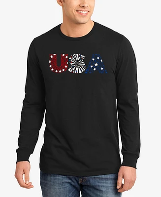 La Pop Art Usa Fireworks - Men's Word Long Sleeve T-Shirt