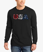 La Pop Art Usa Fireworks - Men's Word Long Sleeve T-Shirt