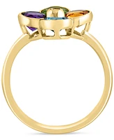 Effy Multi-Gemstone (2-1/6 ct. t.w.) & Diamond Accent Flower Ring in 14k Gold