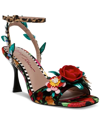 Betsey Johnson Women's Karra Flower-Embellished High-Heel Dress Sandals