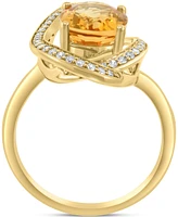 Effy Citrine (3-1/10 ct. t.w.) & Diamond (1/5 ct. t.w.) Swirl Ring in 14k Gold