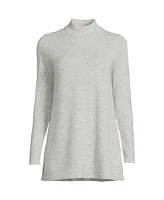 Lands' End Women's Cashmere Mock Neck Swing Tunic Sweater