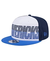 New Era Men's White/Blue Dallas Mavericks Throwback Gradient Tech Font 9fifty Snapback Hat