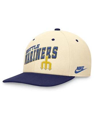 Nike Men's Cream/Royal Seattle Mariners Rewind Cooperstown Collection Performance Snapback Hat