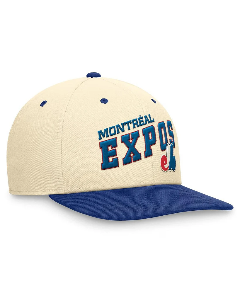 Nike Men's Cream/Blue Montreal Expos Rewind Cooperstown Collection Performance Snapback Hat
