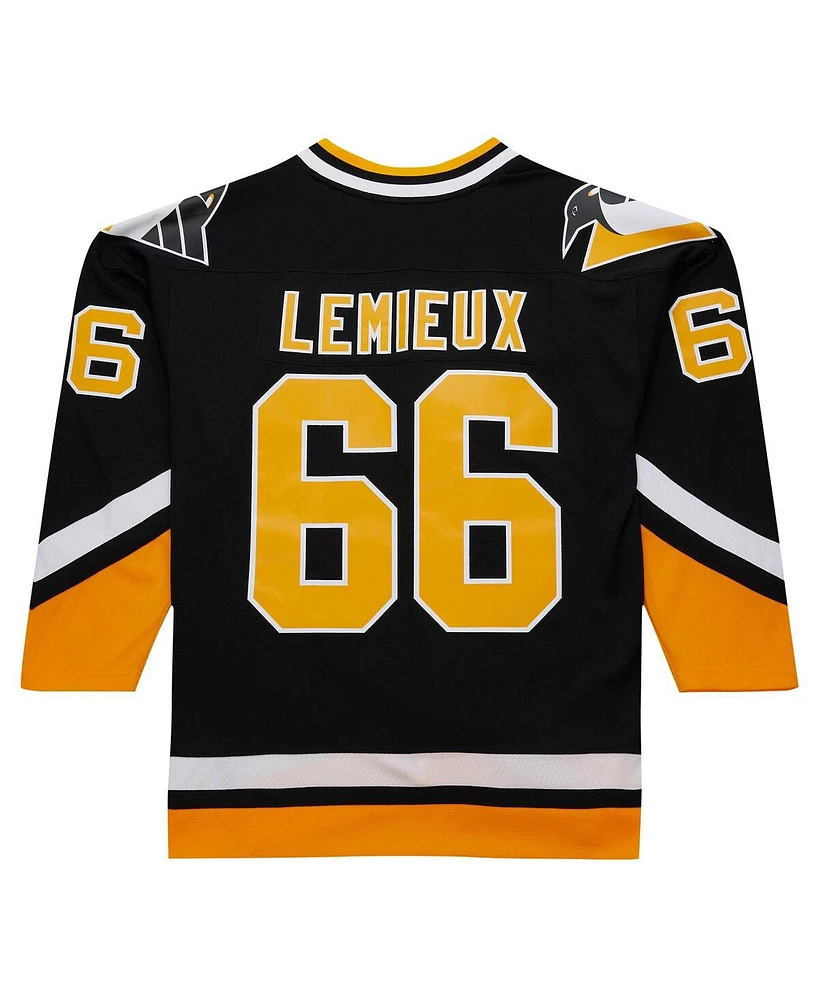 Mitchell Ness Men's Mario Lemieux Black Pittsburgh Penguins 1992/93 Blue Line Player Jersey