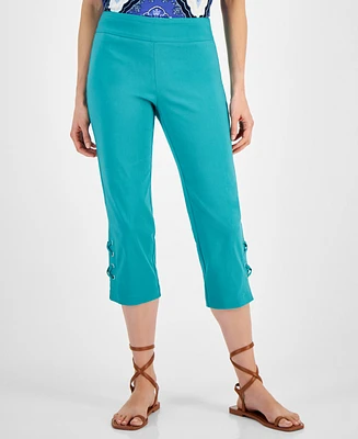 Jm Collection Women's Side Lace-Up Capri Pants