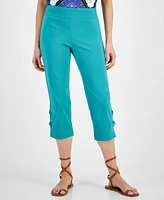 Jm Collection Women's Side Lace-Up Capri Pants