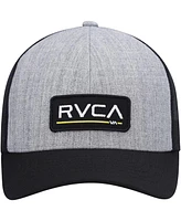 Rvca Youth Heather Gray/Black Ticket Trucker Iii Snapback Hat