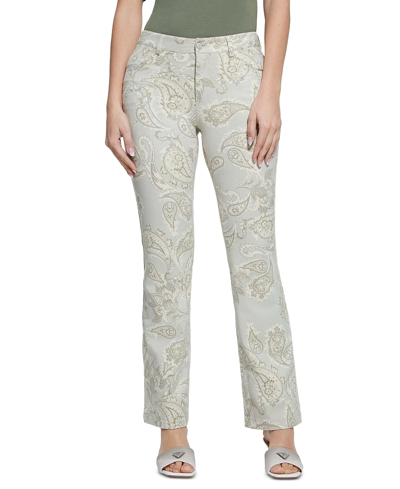 Guess Women's Suede Paisley Bootcut-Leg Pants