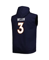 Profile Men's Russell Wilson Navy Denver Broncos Big Tall Muscle Pullover Hoodie