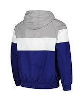 New Era Men's Royal Chicago Cubs Ripstop Raglan Quarter-Zip Hoodie Windbreaker Jacket