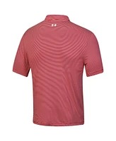 Under Armour Men's Red Arnold Palmer Invitational T2 Green Bridge Stripe Polo