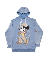 Loungefly Unisex Blue Mickey Mouse Western Pullover Hoodie