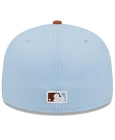 New Era Men's Light Blue/Brown Atlanta Braves Spring Color Basic Two-Tone 59Fifty Fitted Hat