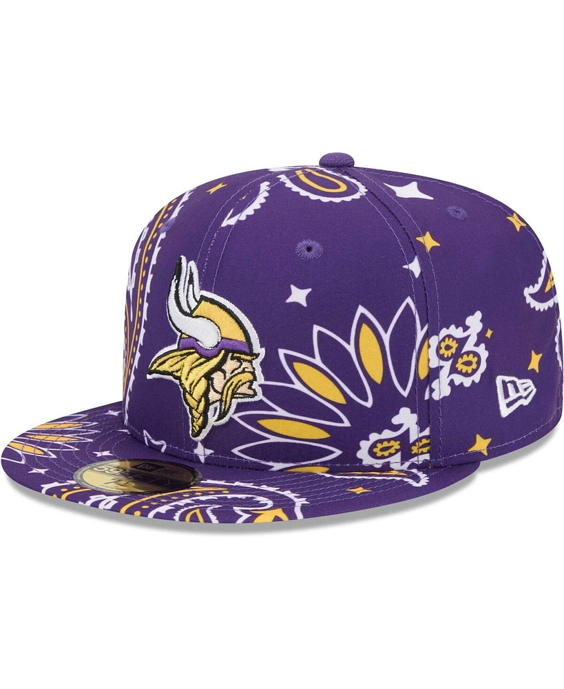 New Era Men's Purple Minnesota Vikings Paisley 59Fifty Fitted Hat