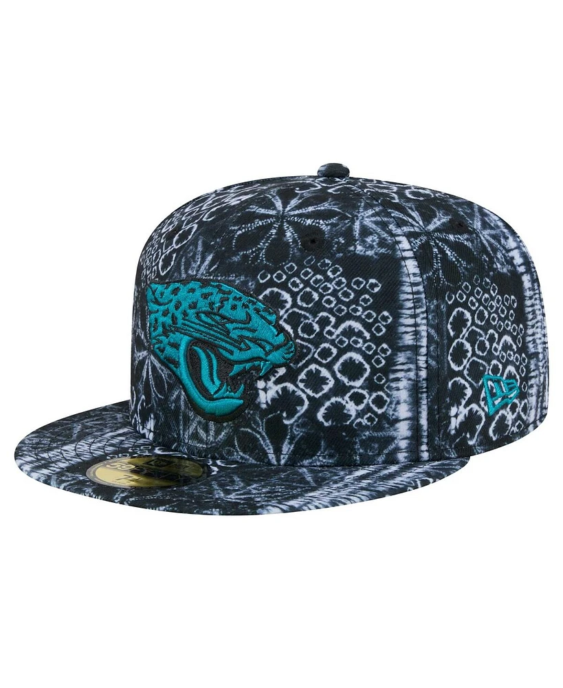 New Era Men's Black Jacksonville Jaguars Shibori 59Fifty Fitted Hat