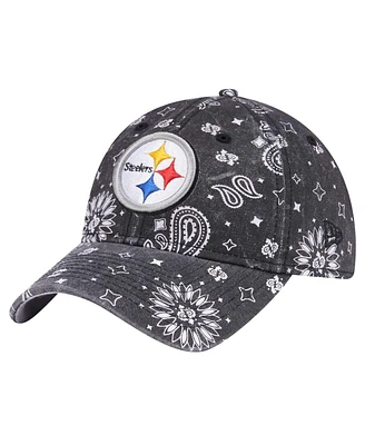 New Era Women's Black Pittsburgh Steelers Paisley 9Twenty Adjustable Hat