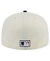 New Era Men's White Detroit Tigers Cooperstown Collection Chrome 59Fifty Fitted Hat